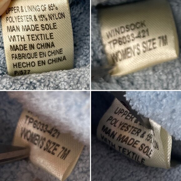 Tempur-Pedic Windsock Slippers Light Blue Terrycloth Size 7 - Picture 11 of 14